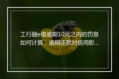 工行融e借逾期10元之内的罚息如何计算，逾期还款对信用影响大吗