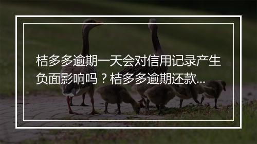 桔多多逾期一天会对信用记录产生负面影响吗？桔多多逾期还款的后果详解