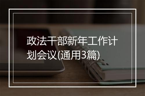 政法干部新年工作计划会议(通用3篇)
