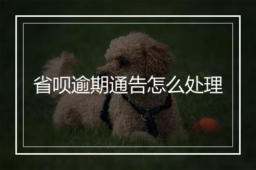 省呗逾期通告怎么处理