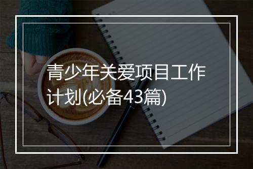 青少年关爱项目工作计划(必备43篇)