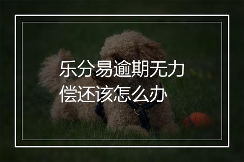 乐分易逾期无力偿还该怎么办
