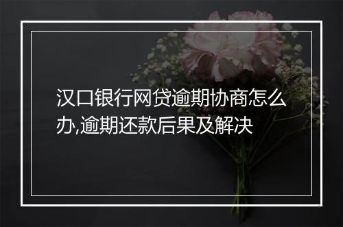 汉口银行网贷逾期协商怎么办,逾期还款后果及解决