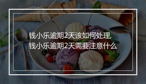 钱小乐逾期2天该如何处理,钱小乐逾期2天需要注意什么