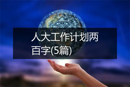 人大工作计划两百字(5篇)