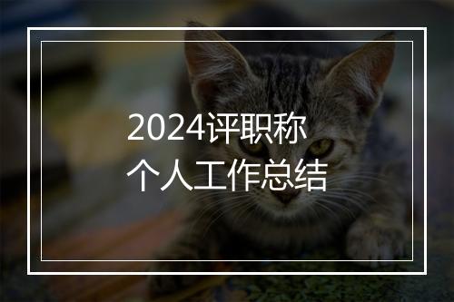 2024评职称个人工作总结