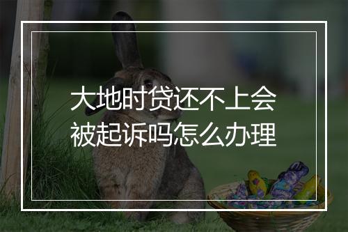 大地时贷还不上会被起诉吗怎么办理