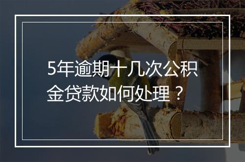 5年逾期十几次公积金贷款如何处理？