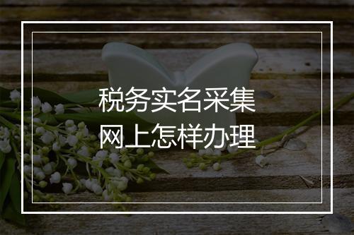 税务实名采集网上怎样办理