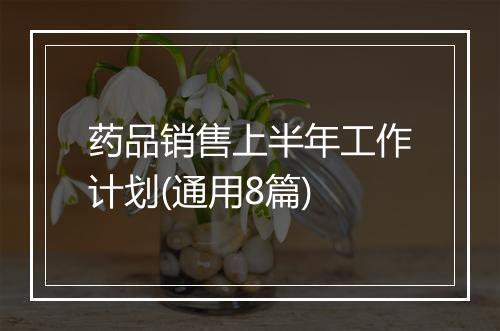 药品销售上半年工作计划(通用8篇)