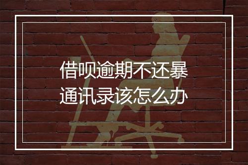借呗逾期不还暴通讯录该怎么办