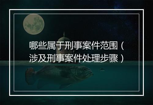 哪些属于刑事案件范围（涉及刑事案件处理步骤）