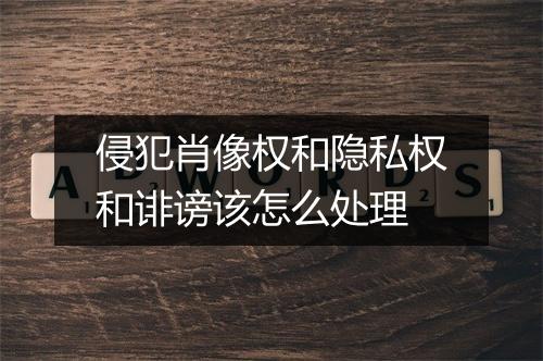 侵犯肖像权和隐私权和诽谤该怎么处理
