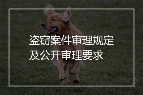 盗窃案件审理规定及公开审理要求
