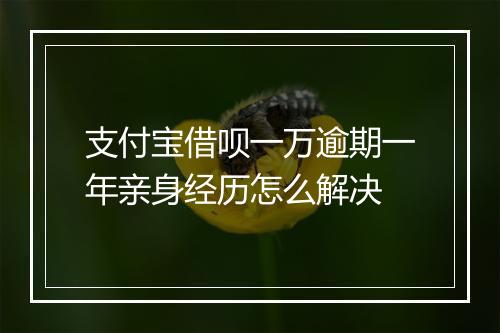 支付宝借呗一万逾期一年亲身经历怎么解决