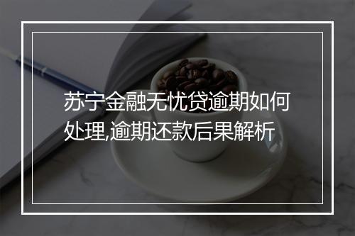 苏宁金融无忧贷逾期如何处理,逾期还款后果解析