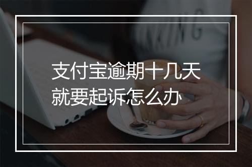 支付宝逾期十几天就要起诉怎么办