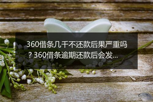 360借条几千不还款后果严重吗？360借条逾期还款后会发生什么？