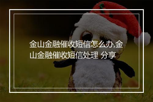 金山金融催收短信怎么办,金山金融催收短信处理 分享