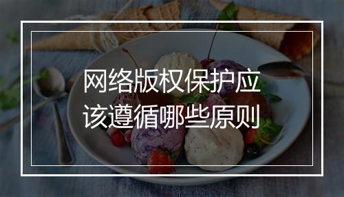 网络版权保护应该遵循哪些原则