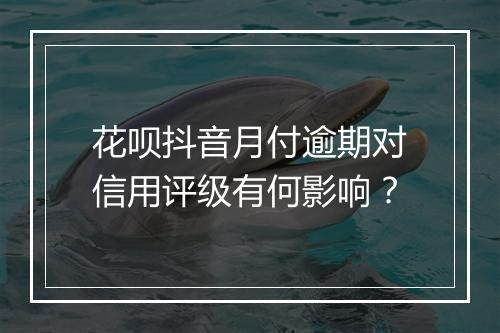 花呗抖音月付逾期对信用评级有何影响？