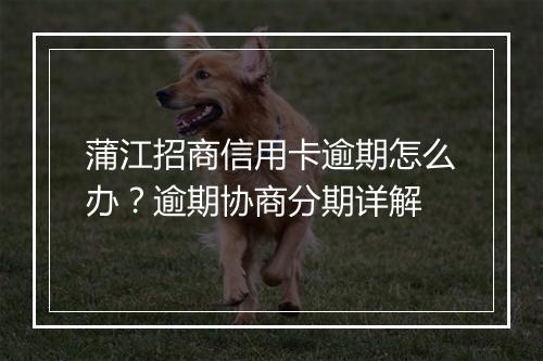 蒲江招商信用卡逾期怎么办？逾期协商分期详解