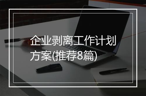 企业剥离工作计划方案(推荐8篇)