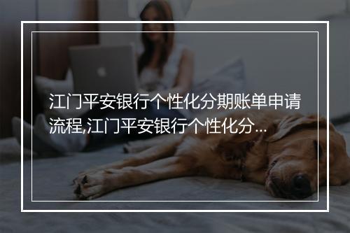江门平安银行个性化分期账单申请流程,江门平安银行个性化分期账单如何办理