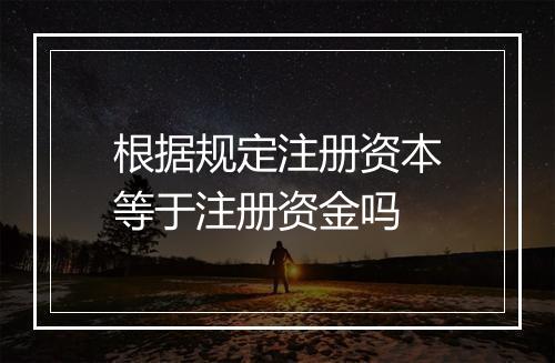 根据规定注册资本等于注册资金吗