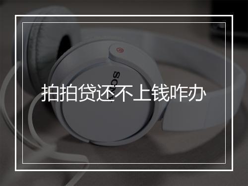 拍拍贷还不上钱咋办