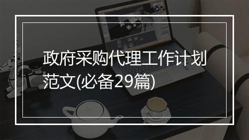 政府采购代理工作计划范文(必备29篇)