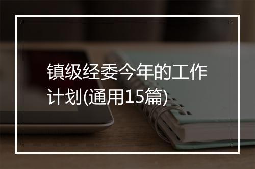 镇级经委今年的工作计划(通用15篇)