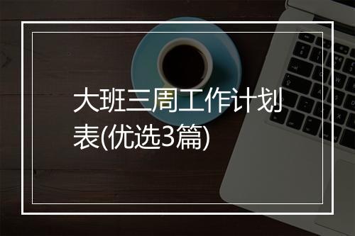 大班三周工作计划表(优选3篇)