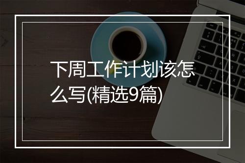 下周工作计划该怎么写(精选9篇)