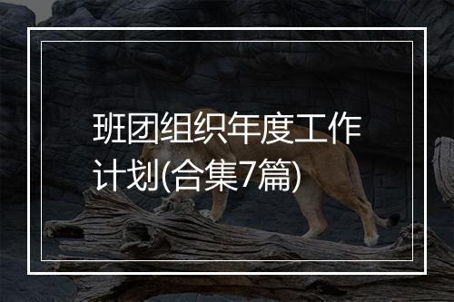 班团组织年度工作计划(合集7篇)