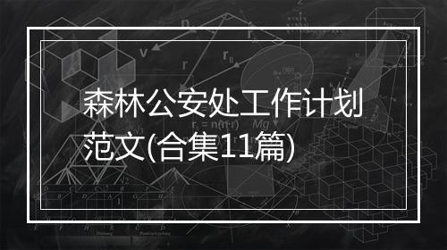 森林公安处工作计划范文(合集11篇)