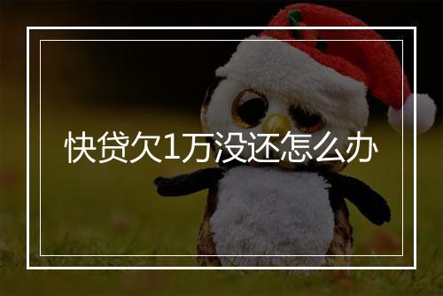 快贷欠1万没还怎么办