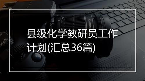 县级化学教研员工作计划(汇总36篇)
