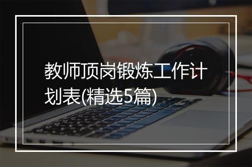 教师顶岗锻炼工作计划表(精选5篇)