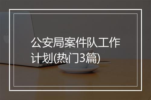 公安局案件队工作计划(热门3篇)