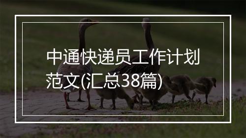 中通快递员工作计划范文(汇总38篇)