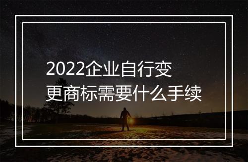 2022企业自行变更商标需要什么手续