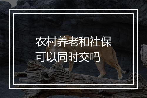 农村养老和社保可以同时交吗