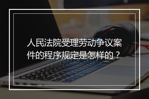 人民法院受理劳动争议案件的程序规定是怎样的？