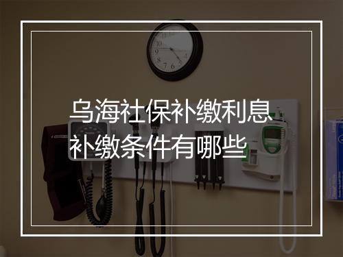 乌海社保补缴利息补缴条件有哪些