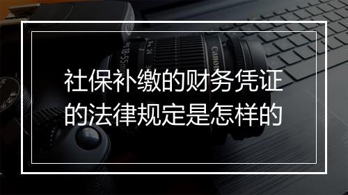 社保补缴的财务凭证的法律规定是怎样的