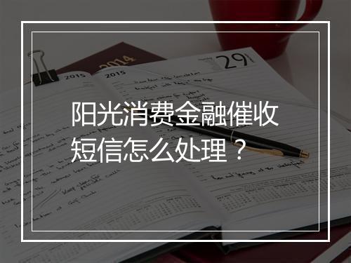 阳光消费金融催收短信怎么处理？