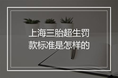 上海三胎超生罚款标准是怎样的