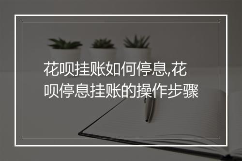 花呗挂账如何停息,花呗停息挂账的操作步骤