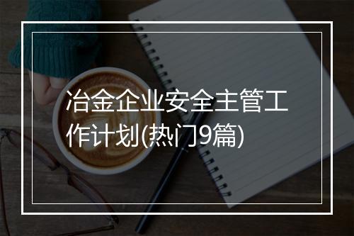 冶金企业安全主管工作计划(热门9篇)